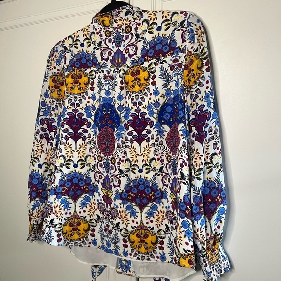 Talbots Tie Neck Top in Floral Medallion - Picture 11 of 11